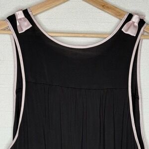 Kate Spade‎ New York Womens XL Pink Bow Jersey Knit Sleeveless Black Chemise